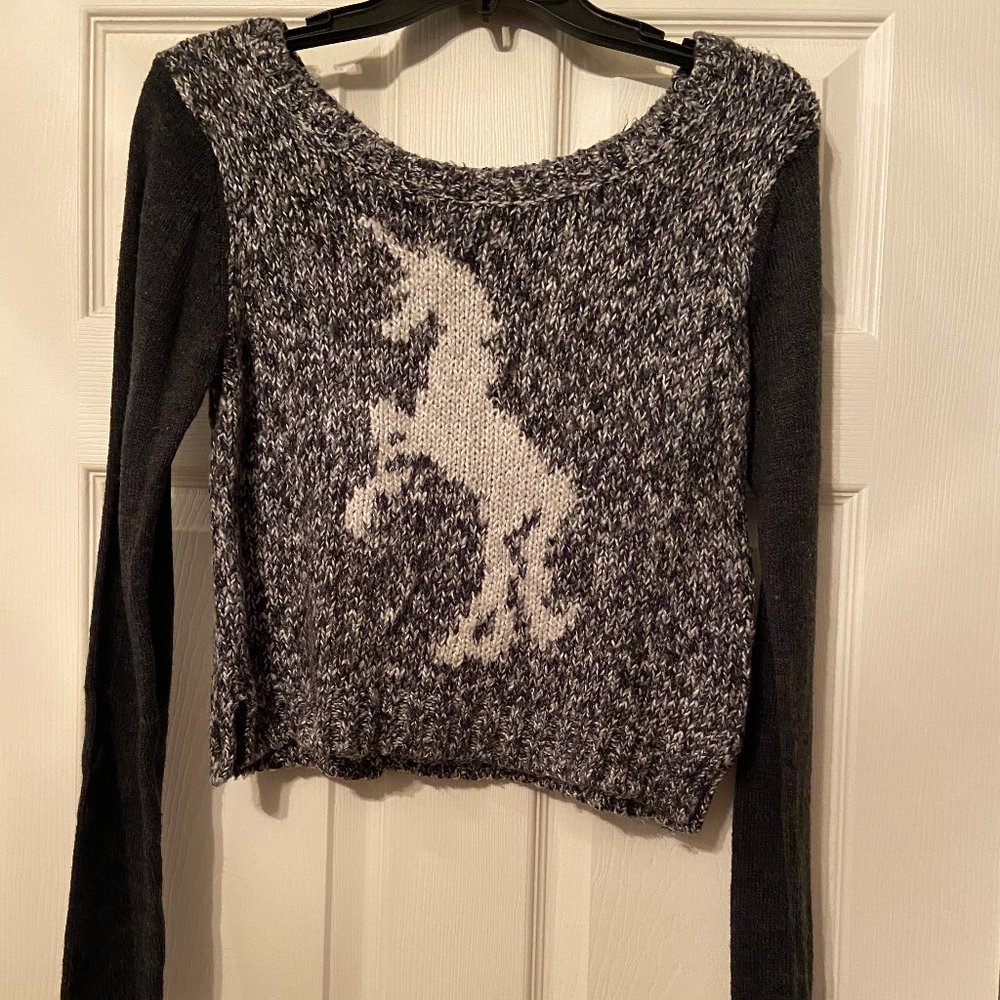 Aeropostale Bethany Mota Long Sleeve Unicorn Graphic Sweater Girls Size